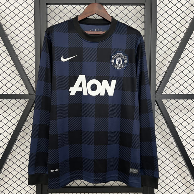 2013-14 Manchester United Retro Long Sleeve Away Soccer Jersey Shirt